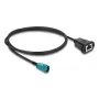 Coaxial cable DELOCK 90699 with HSD Z to RJ-45 connectors, 1 m, black/blue