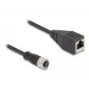 DeLOCK M12 Adapter Cable D-coded 4 pin female to RJ45 female 50 cm