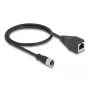 DeLOCK M12 Adapter Cable D-coded 4 pin female to RJ45 female 50 cm