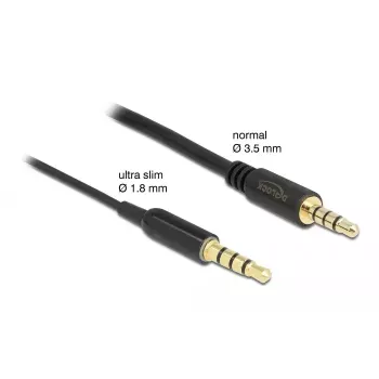 Audio Extension Cable DeLOCK 66074 3.5 mm 4 pin male to female Ultra Slim 0.5 m black