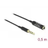 Audio Extension Cable DeLOCK 66074 3.5 mm 4 pin male to female Ultra Slim 0.5 m black