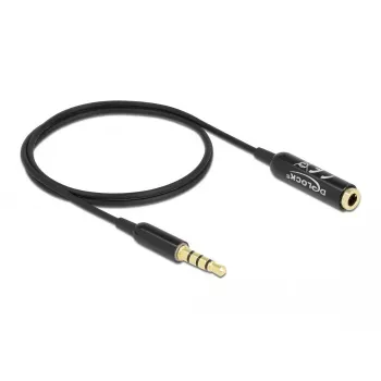Audio Extension Cable DeLOCK 66074 3.5 mm 4 pin male to female Ultra Slim 0.5 m black