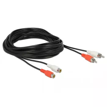 Audio Cable DeLOCK 85807 5m 2 x RCA Black Red White