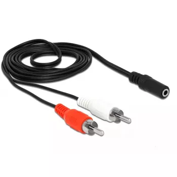 Audio Cable DeLOCK 85808 1.4m 2xRCA 3.5mm Black Red White