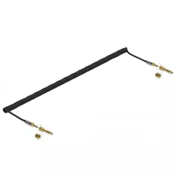 Audio cable DELOCK 85839 — 3.5 mm male to 3.5 mm male, gold-plated contacts, 5 m, AWG 28, black