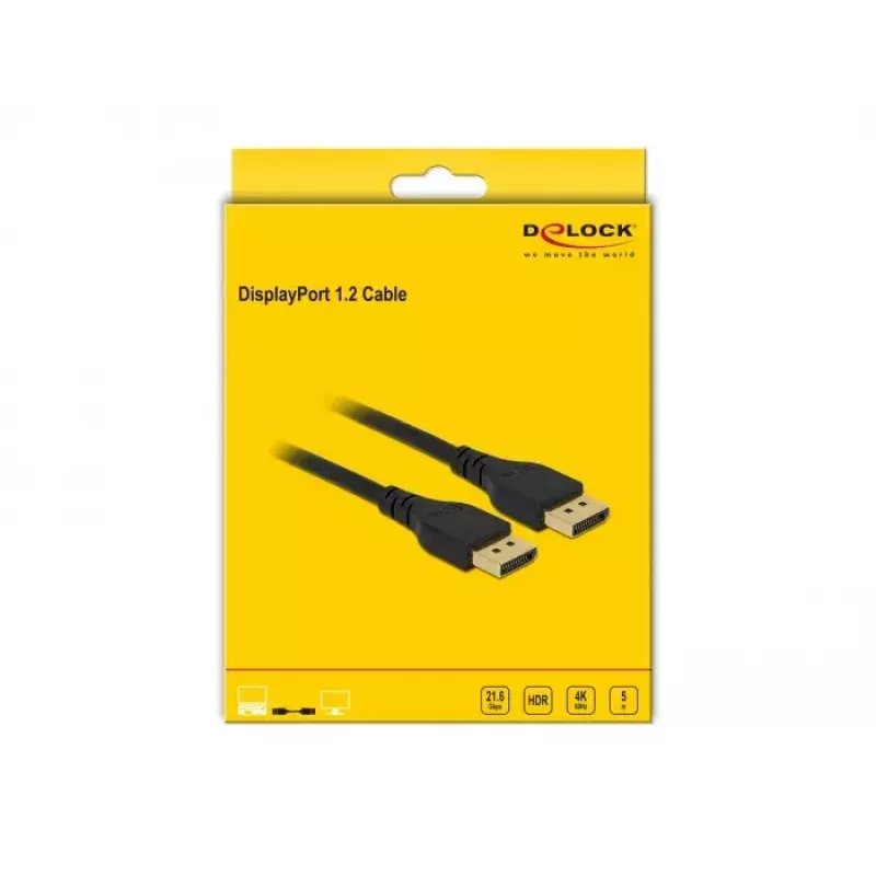 DisplayPort cable DeLOCK 85912 4K 60 Hz 5 m without latch