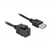 Keystone Module DeLOCK 86384 Flat Black USB C