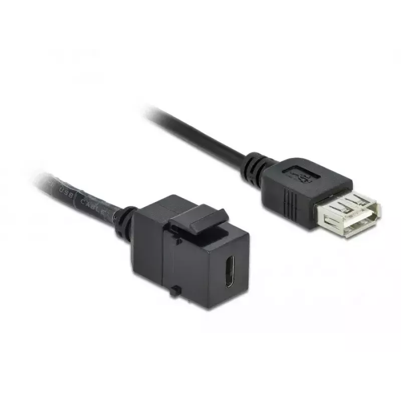 Keystone Module DeLOCK 86384 Flat Black USB C
