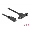 DeLOCK Cable USB 2.0 Micro-B female panel-mount to USB 2.0 Micro-B male 0.5 m