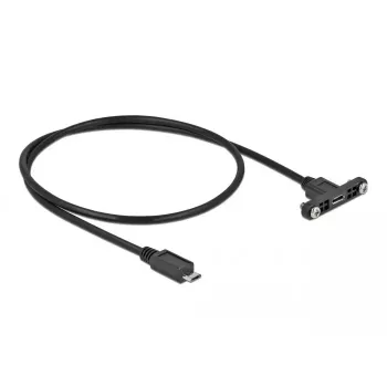 DeLOCK Cable USB 2.0 Micro-B female panel-mount to USB 2.0 Micro-B male 0.5 m
