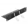 Brush panel DeLOCK 10 inch Cable Management Brush Strip with Cable Support Plate 1U black