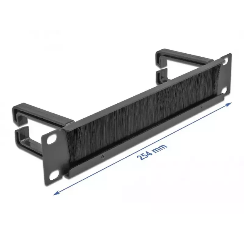 Brush panel DeLOCK 10 inch Cable Management Brush Strip with 2 hooks 1U black