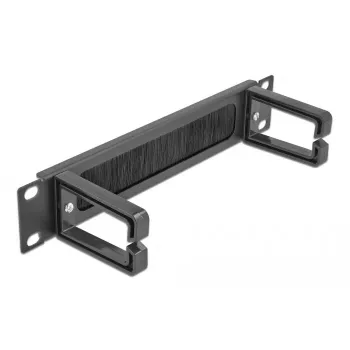 Brush panel DeLOCK 10 inch Cable Management Brush Strip with 2 hooks 1U black