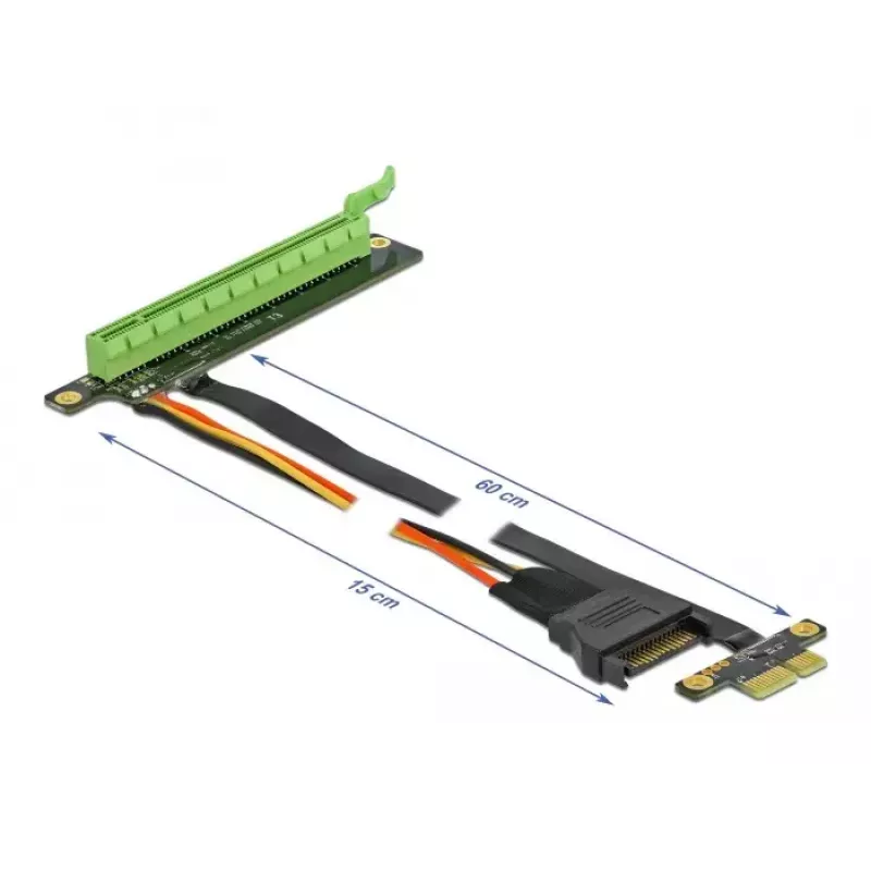 Riser Card DeLOCK PCI Express x1 to x16 with flexible cable 80 cm