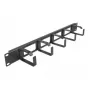 Cable management panel DeLOCK 19 inch 66659 black 1U with 4 openings and 5 hooks