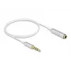 Audio Extension Cable DeLOCK 66072 3.5 mm Male to Female Ultra Slim 0.5 m White