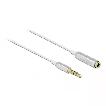 Audio Extension Cable DeLOCK 66072 3.5 mm Male to Female Ultra Slim 0.5 m White