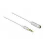 Audio Extension Cable DeLOCK 66072 3.5 mm Male to Female Ultra Slim 0.5 m White