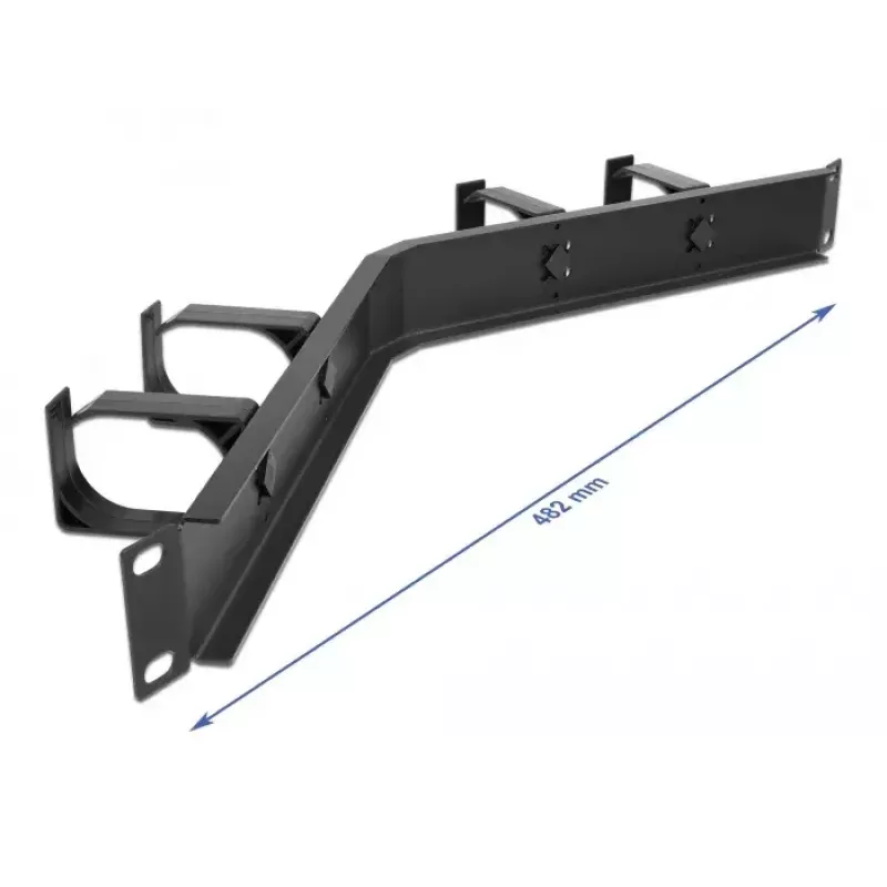 Cable management panel DeLOCK 19 inch 66667 black 1U with hooks