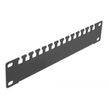 Cable management panel DeLOCK 10 inch Cable support rail 1U black