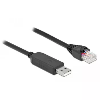 Serial Connection Cable DeLOCK 64161 USB 2.0 Type-A to RS-232 RJ45 2m Black