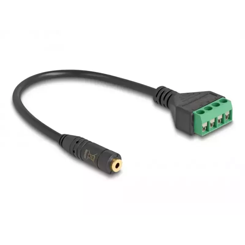 Audio Cable DeLOCK 66294 0.2m 2.5mm Female to Terminal Male Black