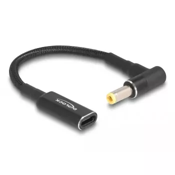 DeLOCK Adapter cable USB Type-C female to 5.5 x 2.5 mm male 90° angled 15 cm