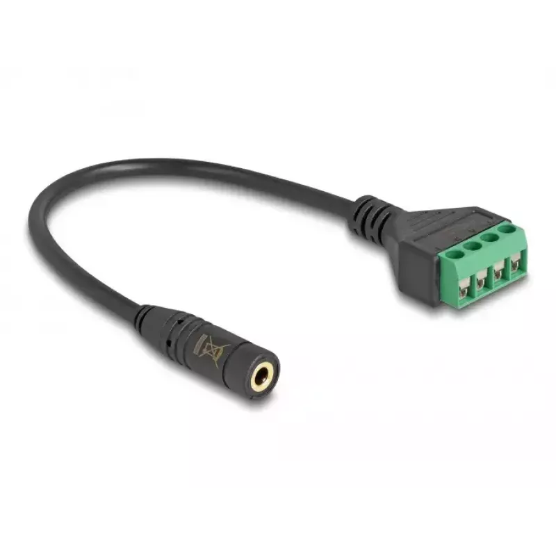 Audio Cable DeLOCK 66295 0.2m 2.5mm Female Terminal Male Black Green