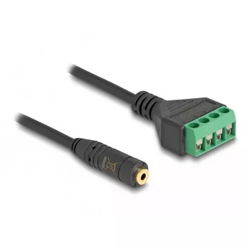 Audio Cable DeLOCK 66295 0.2m 2.5mm Female Terminal Male Black Green