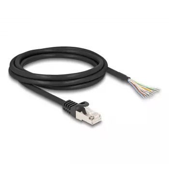 DeLOCK Cable RJ50 male to open wire ends S/FTP 2 m black