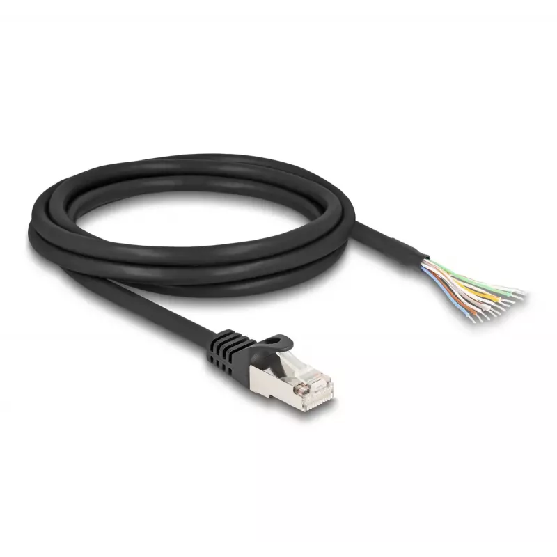 DeLOCK Cable RJ50 male to open wire ends S/FTP 2 m black