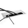 Cable grommet DELOCK 66864 for desk, silver, 120×300×28 mm