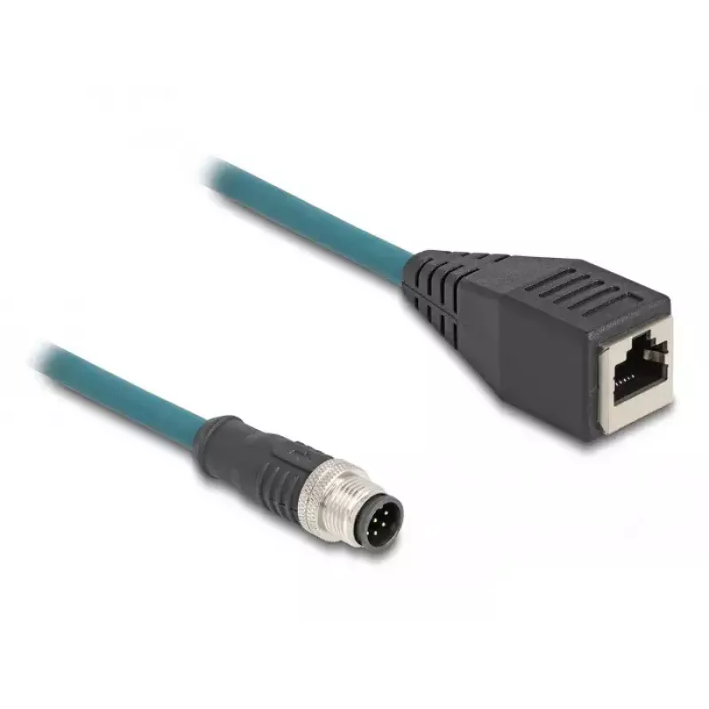 DeLOCK M12 Adapter Cable A-coded 8 pin male to RJ45 female 50 cm