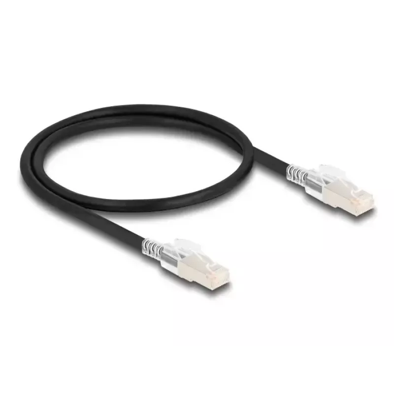 Networking cable DELOCK 80254 Cat6a S/FTP (S-STP) RJ-45 to RJ-45 0.5 m Black