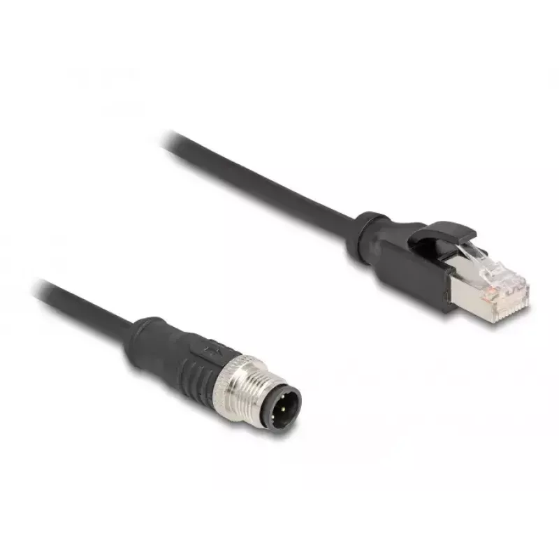 DeLOCK M12 Adapter Cable D-coded 4 pin male to RJ45 male 50 cm
