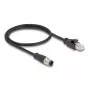 DeLOCK M12 Adapter Cable D-coded 4 pin male to RJ45 male 50 cm