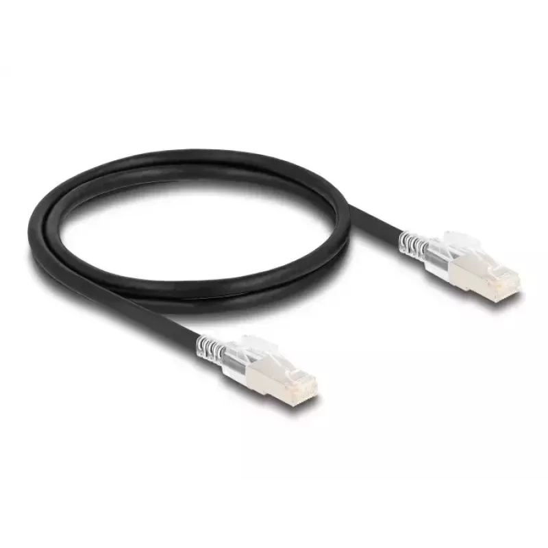 Network cable DELOCK 80255 Cat6a S/FTP (S-STP) RJ-45–RJ-45 Black 1 m