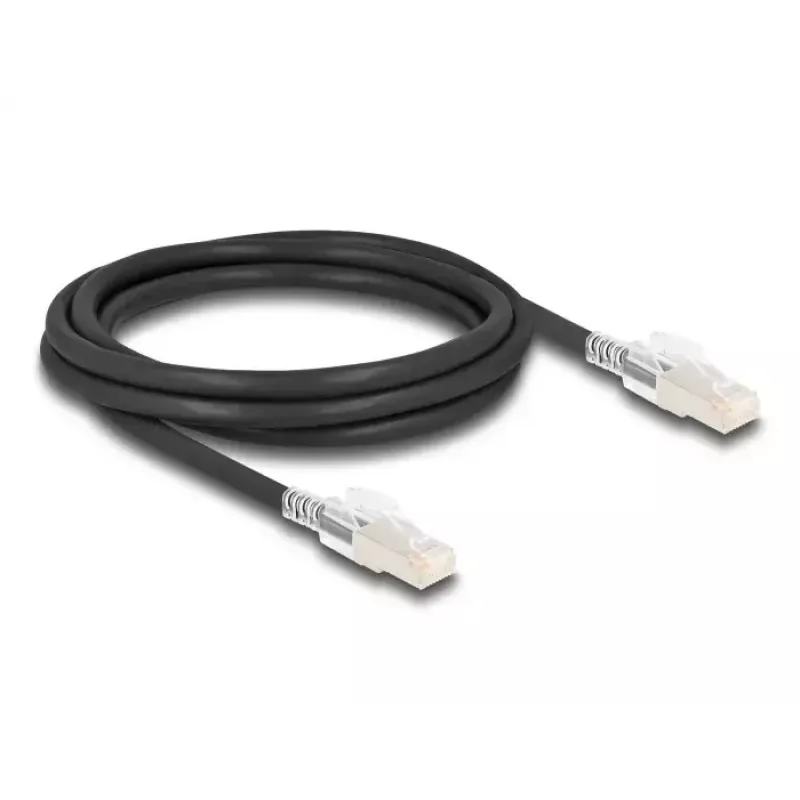 Network cable DELOCK 80256 Cat6a S/FTP (S-STP) RJ-45–RJ-45, 2 m, black
