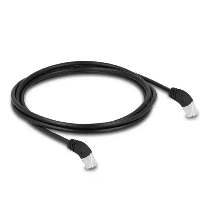 Network Cable DeLOCK RJ45 Cat.6A 45° downwards angled 2m black