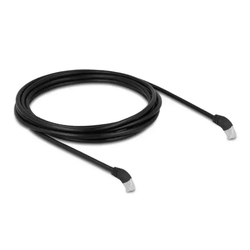 DeLOCK RJ45 Network Cable Cat.6A S/FTP 45° downwards angled 3 m black