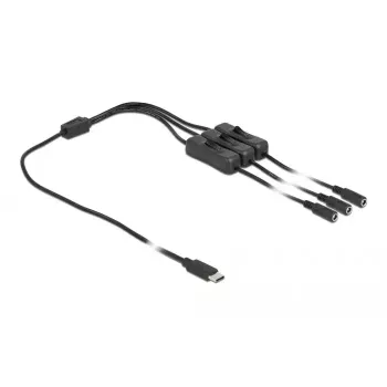 USB Type-C male to 3 x DC 5.5 x 2.1 mm female cable DeLOCK 86801
