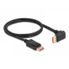 DisplayPort cable DeLOCK 8K 60 Hz 1 m male straight to male 90° downwards angled