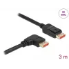DisplayPort cable DeLOCK 8K 60 Hz 3 m male straight to male 90° angled