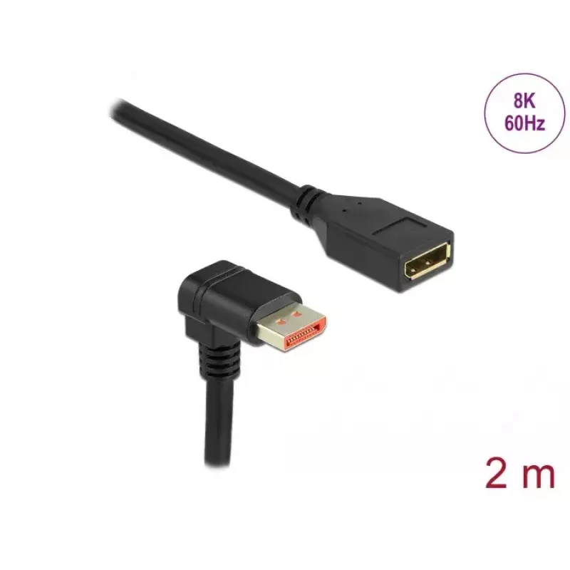DisplayPort extension cable DeLOCK 87091 2m 90° downwards angled
