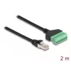 DeLOCK RJ45 Cable Cat.6 plug to Terminal Block Adapter 2 m Black Green