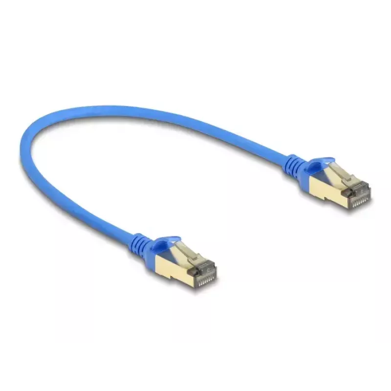 DeLOCK RJ45 Network Cable Cat.8.1 F/FTP Slim 0.3 m blue 40000 Mbit/s
