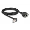 DeLOCK Network Extension Cable S/FTP RJ45 90° angled to RJ45 Cat.6A 2m black