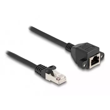 DeLOCK RJ50 Extension Cable male to female S/FTP 1 m black