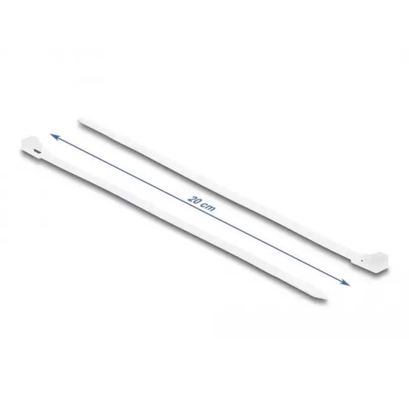 Hook & loop cable tie DeLOCK 18642 reusable L 200 x W 4.8 mm 100 pcs white