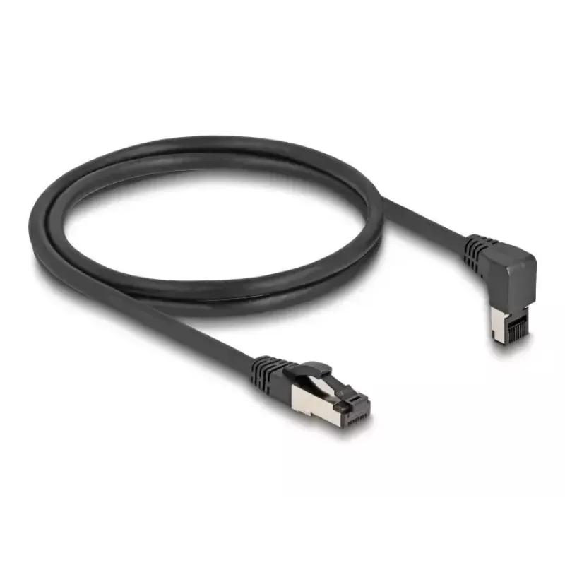 Network Cable DeLOCK RJ45 Cat.8.1 90° upwards angled / straight 5 m black